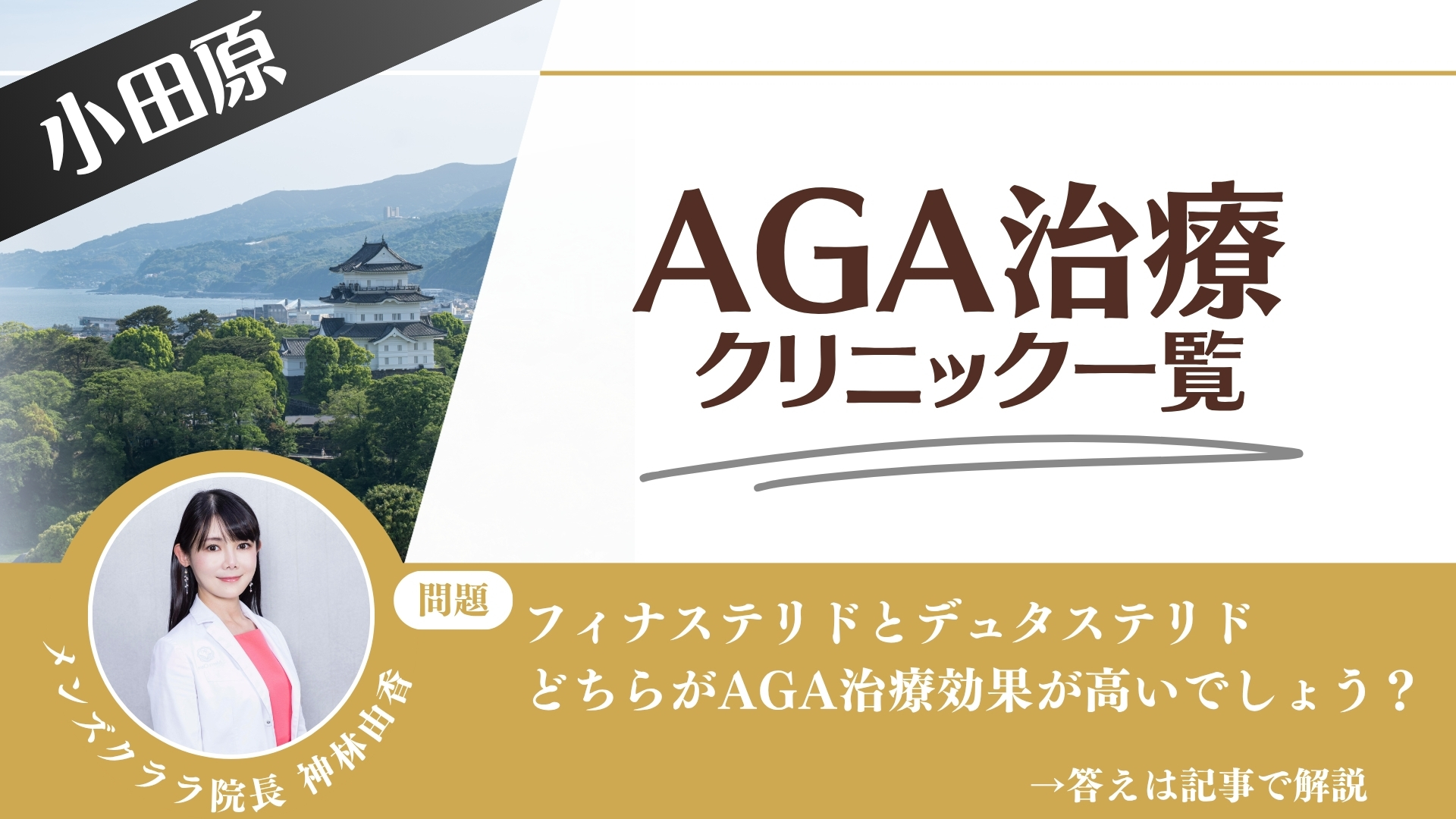 【薬の選び方解説】小田原でAGA治療・薄毛治療できるクリニック9選｜安いのはどこ？